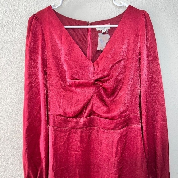 NWT Andree by Unit Long Sleeve Maroon Maxi Dress women's size medium - Picture 6 of 10